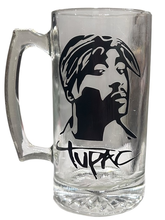 Unbranded Other - Tupac Shakur Heavy Glass Beer Stein Mug 7.25” Glass Hip Hop Collectible 2.6lb